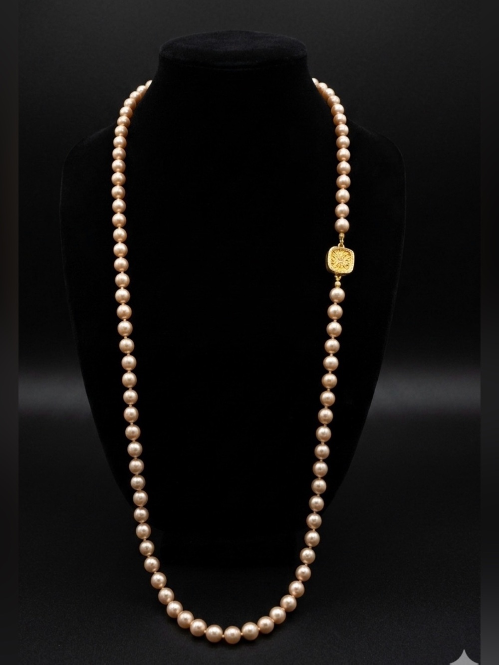 #294 Anne Klein Faux Pearl Necklace with Lion Head Clasp